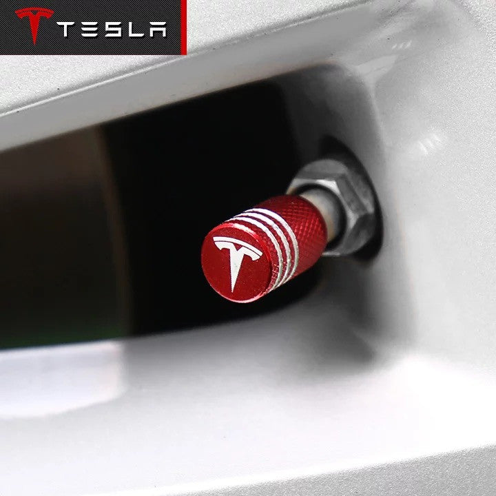 Tesla Carbon Fiber Wheel Tyre Valve Dust Caps Covers