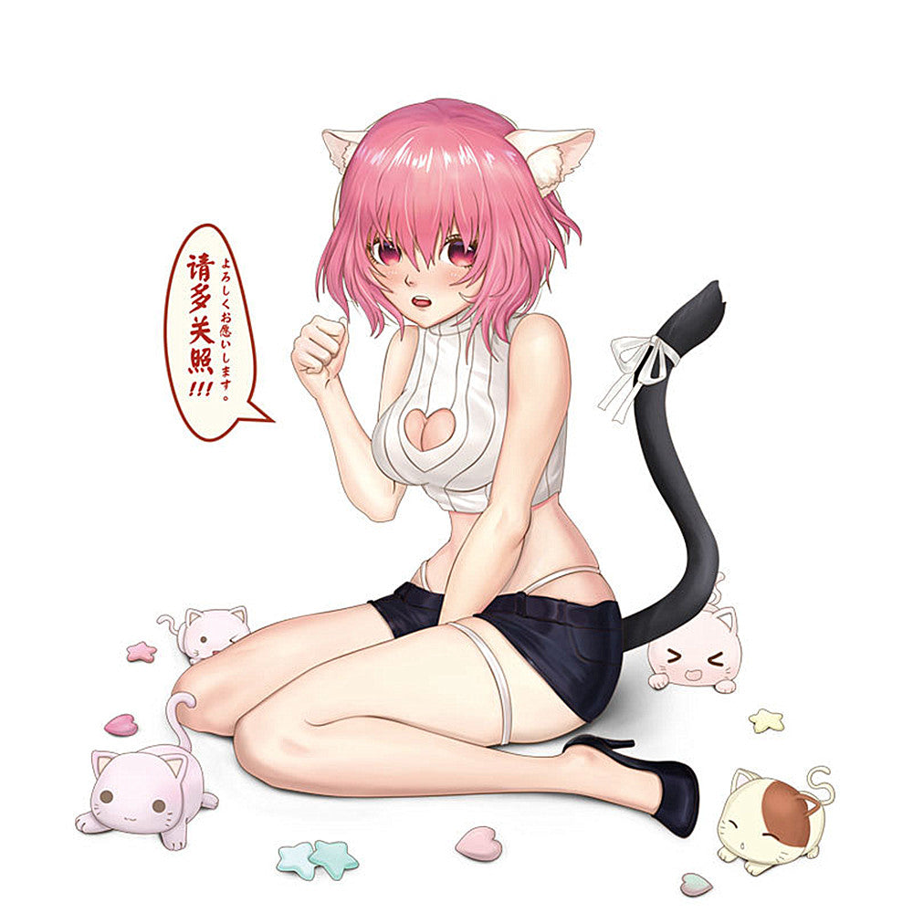 Anime Car Decal Pink Hair Cat Girl Cartoon Car Accessories for Teens –  Carsoda