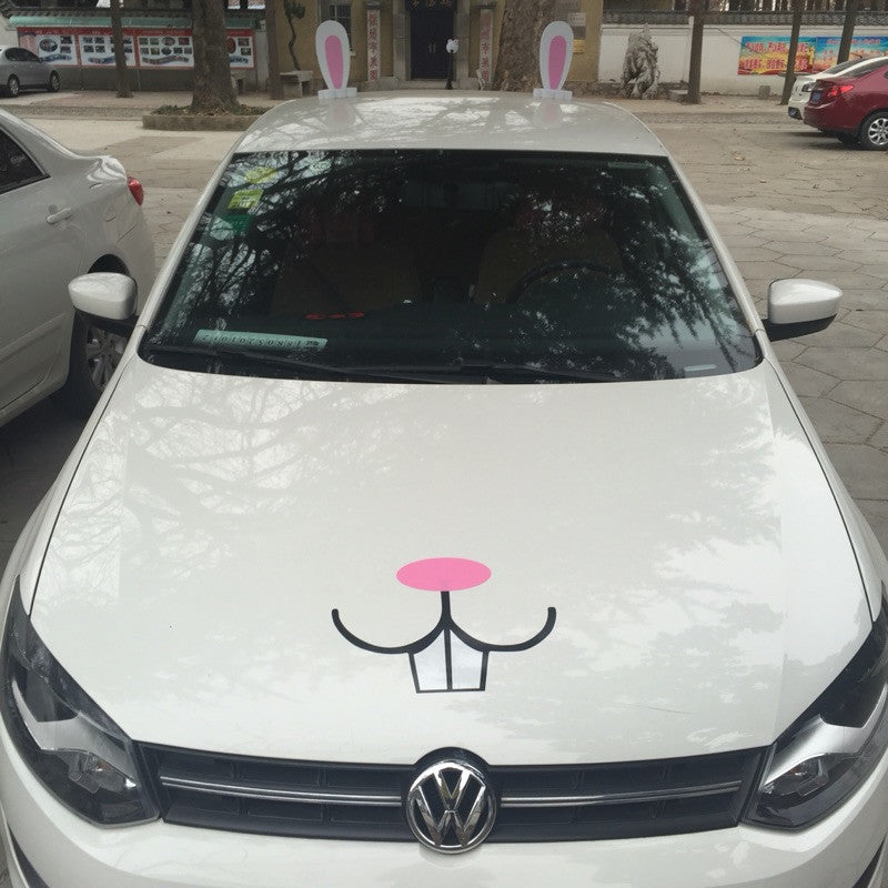 Decal Vw Rabbit Injection Funny Bunny Rabbit Teeth Decal Vinyl Sticker For VW Beetles/Mini coope