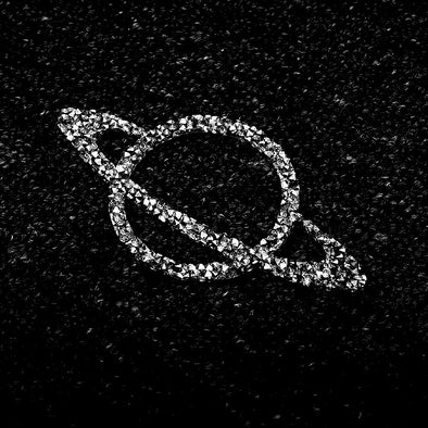 Saturn Bling Decal, Planet Saturn Symbol Rhinestones Sticker for Car/Truck Laptop/Notebook/iPad/Helmet/Window, 5'' Height