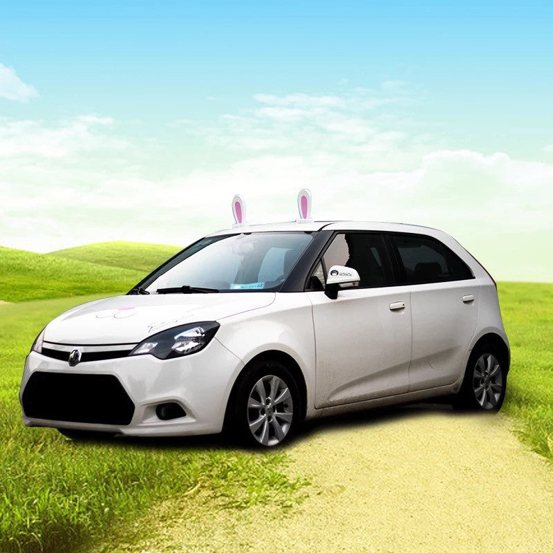Car Bunny Ears - White - Carsoda - 2