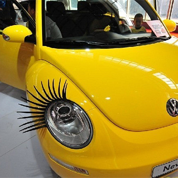 Black Car Headlight Eyelashes with 3M Sticker For Mini and beetles
