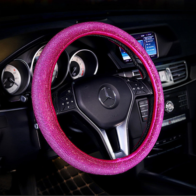 Bling Bedazzled Steering Wheel Cover with Rhinestones - Hot pink NEW COLOR