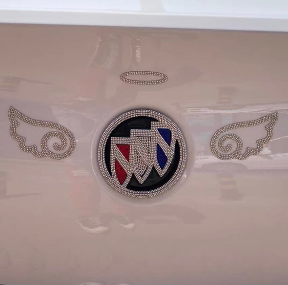 Car Bling Angel Wings Decal Sticker— for car logo emblem decals, rearview mirrors, doors and windows decoration
