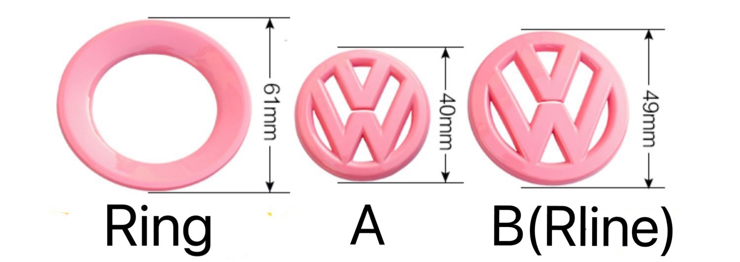 Pink CRYSTALLIZED Emblem for VOLKSWAGEN Front Rear VW Bling