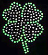 Set of 4 Bling Clover Lucky Leaf 2.5'' Height Green and Silver Rhinestone Iron On Hotfix Transfer DIY Decal Emblem Patch