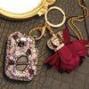 Purple Bling Car Key Holder with Rhinestones and flowers for Lexus ES240 RX350 270 IS250 GS300
