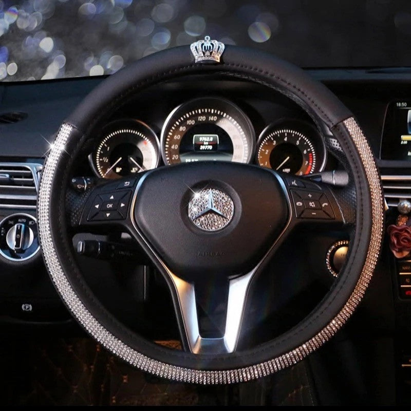 Bedazzled Steering Wheel Cover with Bling Crown – Carsoda