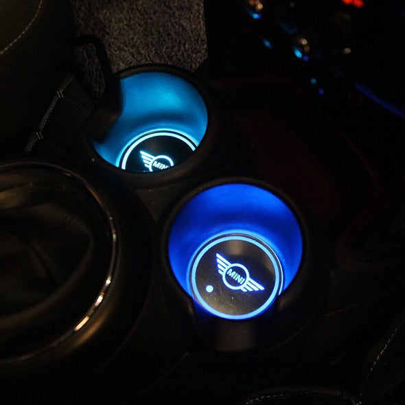 LED illuminating Cup Coaster for Mini Cooper Countryman Clubman S (USB charged)