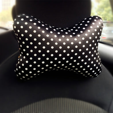 a black and white polka dot tie 