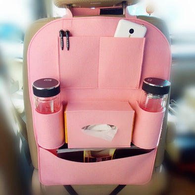 Pink Girly PU leather Back Seat Organizer – Carsoda