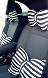 Stripe Bow Shaped Car Seat Headrest Pillow - Carsoda - 3