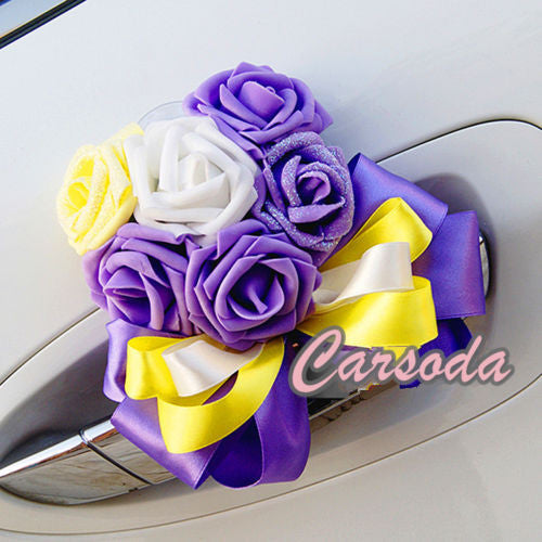 Wedding Car Decoration- Heart Shape Roses Ribbon for Limousine Door Side - Carsoda - 1