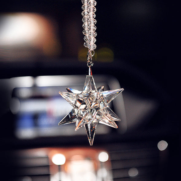 Hanging Car Charm Ornaments-Bling Snowflake Mirror Pendant - Carsoda