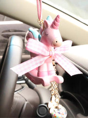Unicorn Mirror Charm Car Rear View Mirror Pendant Ornament