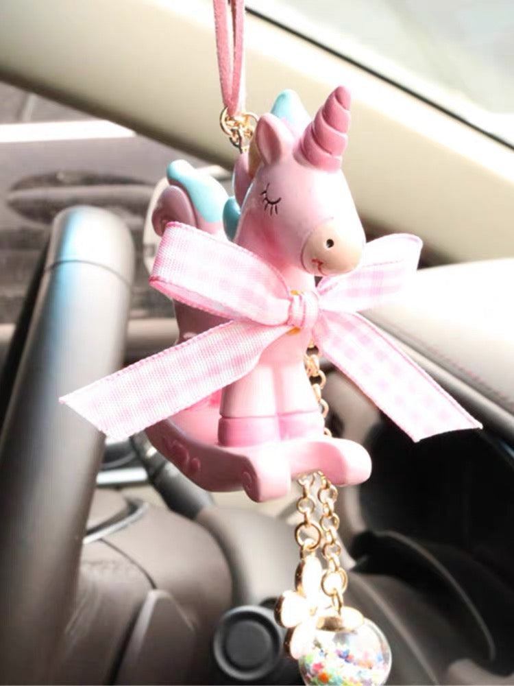 Unicorn Mirror Charm Car Rear View Mirror Pendant Ornament