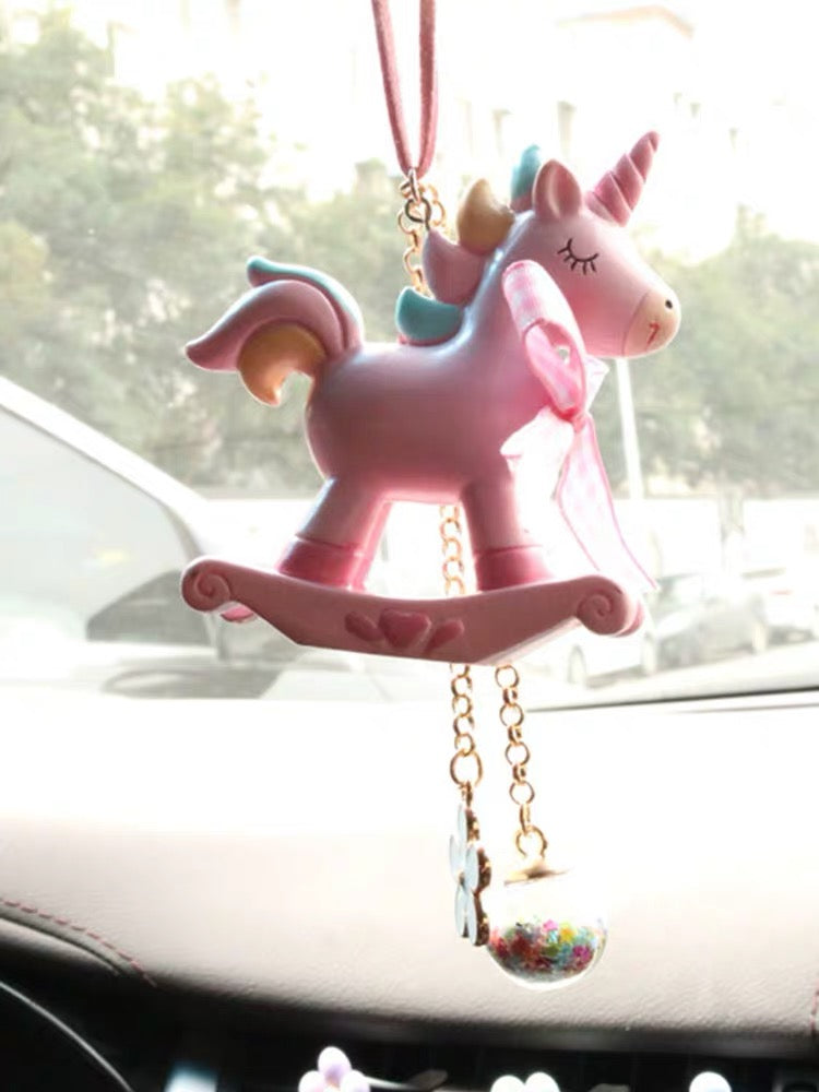 Unicorn Mirror Charm Car Rear View Mirror Pendant Ornament