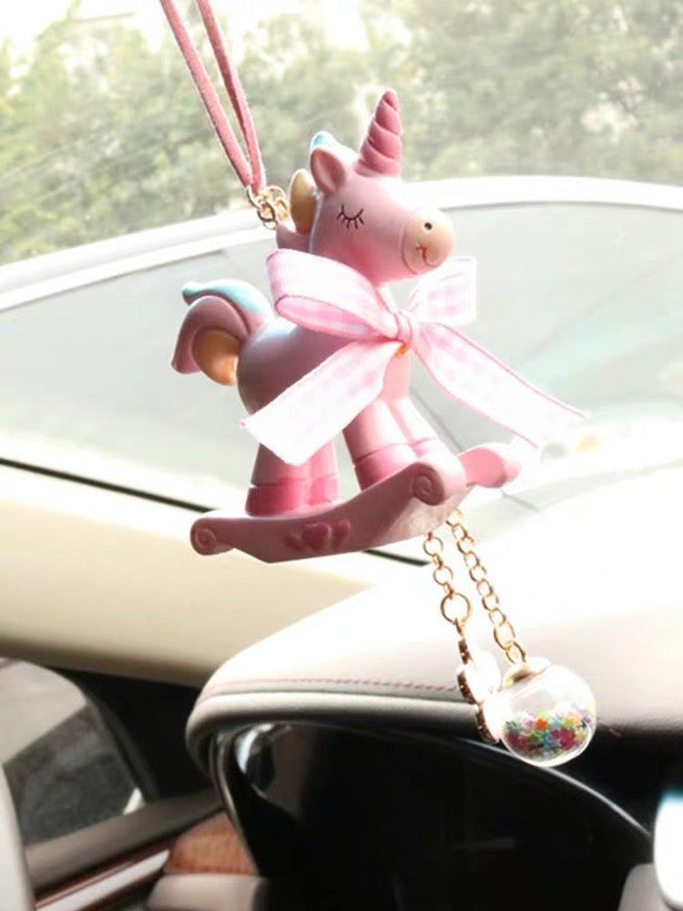 Unicorn Mirror Charm Car Rear View Mirror Pendant Ornament