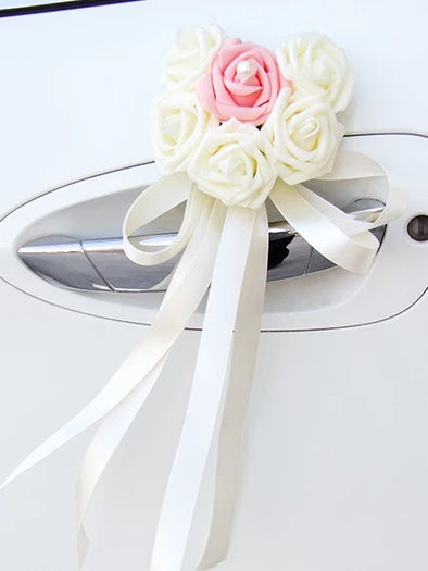 Wedding Car Decoration- Heart Shape Roses 12 Color Combinations - Carsoda - 3